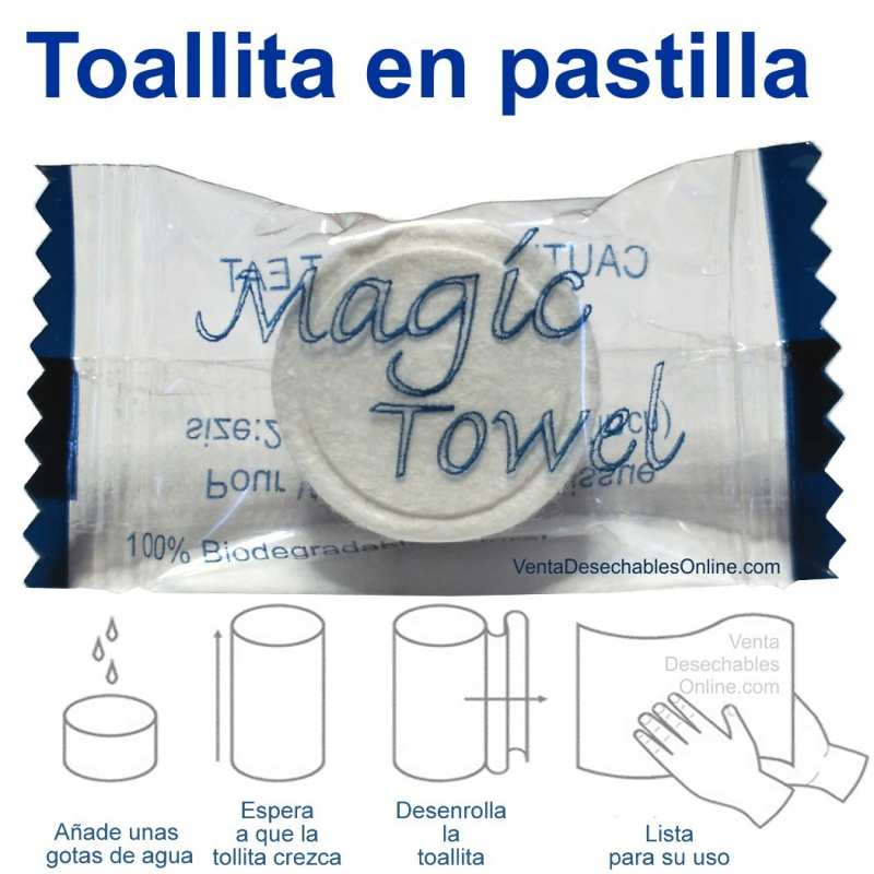 Toallita Magic Towel comprimida en pastilla