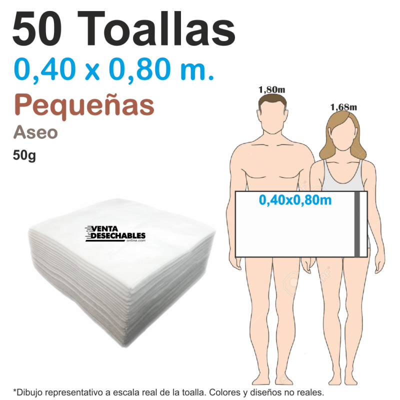 TOALLAS DESECHABLES DE SPUN LACE DE 40 x 80 cm - Un Solo Uso